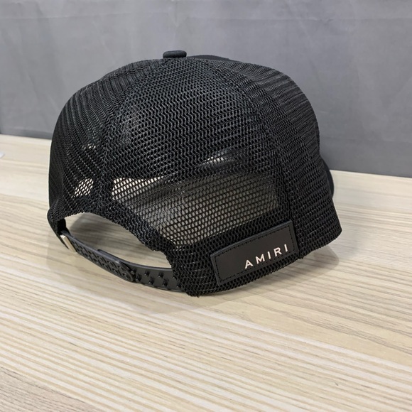 Amiri Black Trucker Hat Summer embroidery mesh cap - Picture 4 of 5